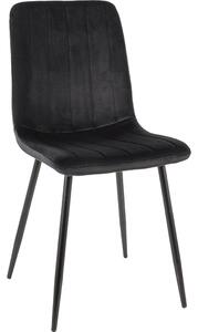 Scaun ALAN, stofa catifelata neagra, 45x39x91 cm