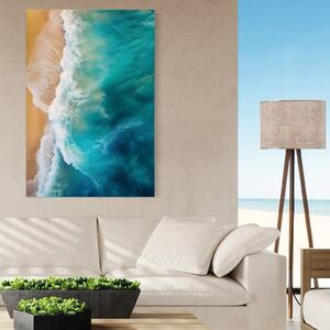 Tablou Canvas Premium LuxCanva® A1445, Tarmul Marii , Living, Valuri, Nisip, Apa, Plaja, Decorativ, Dormitor, Culori Vibrante
