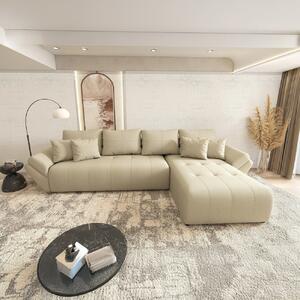 Colțar extensibil dumonde cu ladă de depozitare si sezut confortabil din spuma high-density, Berlin XL Enjoy Camel 350x185 cm II
