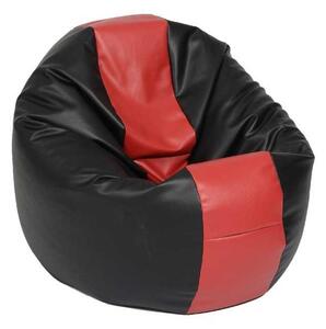 Fotoliu Relaxo XL , Material Piele ecologica - Black & Red