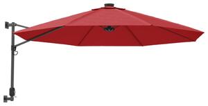 Umbrelă de soare montată pe perete, roșu aprins, 290 cm