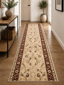 Traversa Hol, Model Clasic 523 120, Festonata, Latime 60 cm, Crem Rosu 60 x 1000