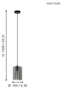 Eglo 98585 - Lustră pe cablu CADAQUES 1xE27/40W/230V