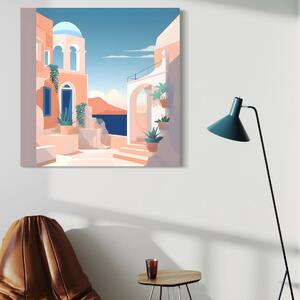 Tablou Canvas Premium LuxCanva® A1502, The Church , Dormitor, Biserica, Oras, Arhitectura, Apus, Room, Culori Vibrante