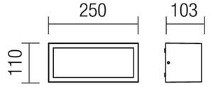 Redo 9898 - Aplică perete exterior BRICK 1xE27/23W/230V IP54 gri
