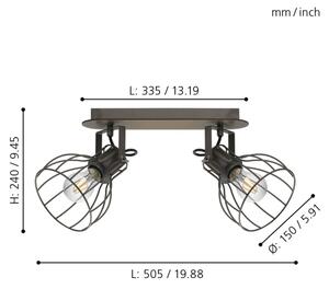Eglo 98135 - Lampă spot SAMBATELLO 2xE27/40W/230V