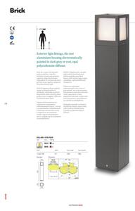 Redo 9644 - Lampă exterior BRICK 1xE27/23W/230V IP54 gri