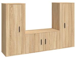 Set dulap TV, 3 piese, stejar sonoma, lemn prelucrat