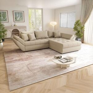 Colțar extensibil dumonde cu ladă de depozitare si sezut confortabil din spuma high-density, Loana Enjoy Camel II 270x185 cm