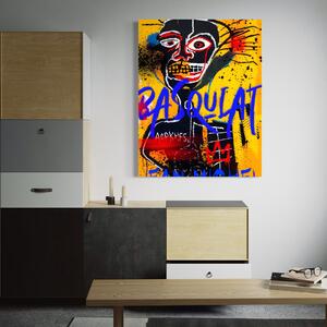 Tablou Canvas Premium LuxCanva® A1518, Basquiat Yellow , Room, Arta Stradala, SAMO, Jean Michel, Living, Culori Vibrante