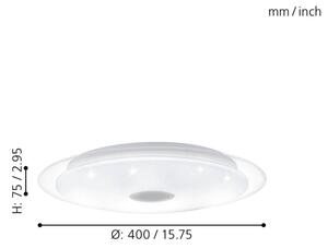Eglo 98323 - Plafonier LED LANCIANO 24W/230V dimabil cu telecomandă