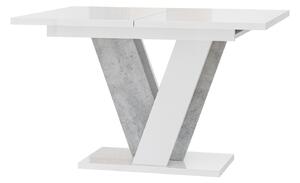 Masă de sufragerie Venag (alb lucios + piatră) (pentru 4 până la 6 persoane). 1055271