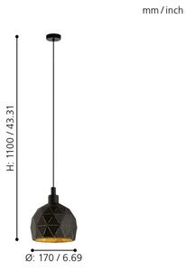 Eglo 33345 - Lustră pe cablu ROCCAFORTE 1xE14/40W/230V