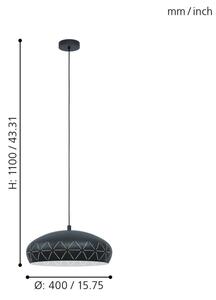 Eglo 98467 - Lustră pe cablu RAMON 1xE27/28W/230V