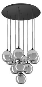 Eglo 98654 - Candelabru suspendat ARISCANI, 10 x E27, 40 W, 230 V, negru/crom lucios