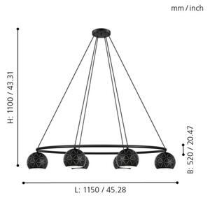 Eglo 98456 - Lustră pe cablu CANTALLOPS 6xE14/40W/230V