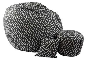 Set Fotoliu King Size cu Otoman (suport picioare) si Perna, Material Textil - Zippity Charcoal