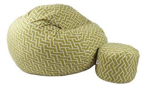 Set Fotoliu King Size cu Otoman (suport picioare), Material Textil - Zippity Green