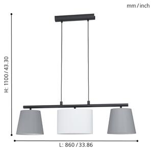 Eglo 98587 - Lustră pe cablu ALMEIDA 3xE14/25W/230V