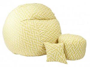 Set Fotoliu King Size cu Otoman (suport picioare) si Perna, Material Textil - Zippity Yellow