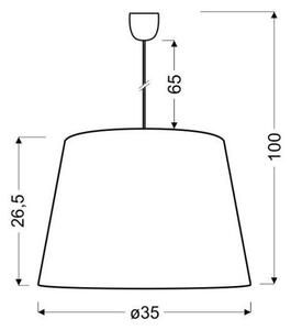 Lustră pe cablu PLATINO 1xE27/60W/230V