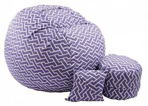 Set Fotoliu King Size cu Otoman (suport picioare) si Perna, Material Textil - Zippity Purple