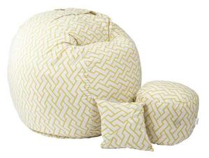 Set Fotoliu King Size cu Otoman (suport picioare) si Perna, Material Textil - Zappity Yellow