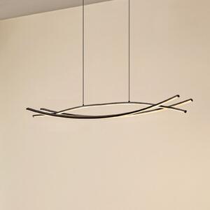 Lucande Lampă suspendată LED Sayori, 98 cm, negru, dimabil, reglabil, Negru, Camera de zi / sufragerie, Metal, Modern