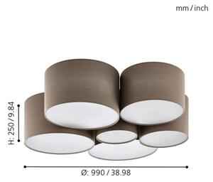 Eglo 98409 - Plafonieră PASTORE 6xE27/40W/230V