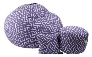 Set Fotoliu Matusalem cu Otoman (suport picioare) si Perna, Material Textil - Zippity Purple