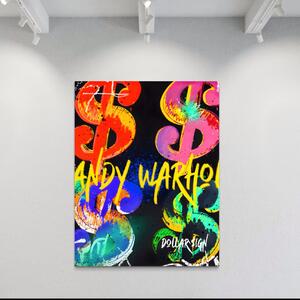 Tablou Canvas Premium LuxCanva® A1544, Dollar Sign , Room, Andy Warhol, Graffiti, Cash, Living, Culori Vibrante