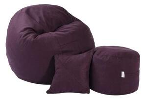 Set Fotoliu Matusalem cu Otoman (suport picioare) si Perna, Material Textil - Zappity Purple