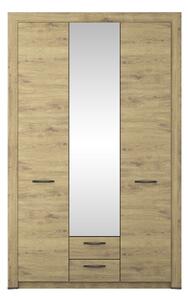 Dulap SAPORI, stejar navarra, PAL laminat, 3 usi si 2 sertare, 136x60x217 cm