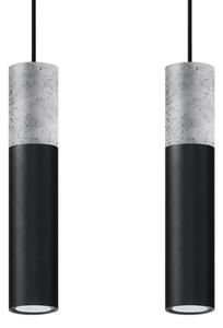 Sollux SL.0651 - Lustr BORGIO 2xGU10/40W/230V beton/metal negru