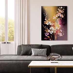 Tablou Canvas Premium LuxCanva® A1574, Ramura Inflorita , Living, Flori, Copac, Tufis, Room, Culori Vibrante