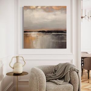 Tablou Canvas Premium LuxCanva® A1582, Valuri Abstracte , Dormitor, Plaja, Mare, Nisip, Decorativ, Living, Culori Vibrante
