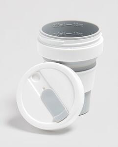 Cană de călătorie pliabilă Stojo Pocket Cup Dove, 355 ml, alb-gri