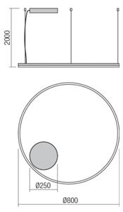 Lustră LED dimabilă pe lanț ORBIT LED/55W/230V bronz Redo 01-1713