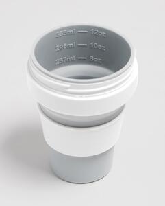 Cană de călătorie pliabilă Stojo Pocket Cup Dove, 355 ml, alb-gri