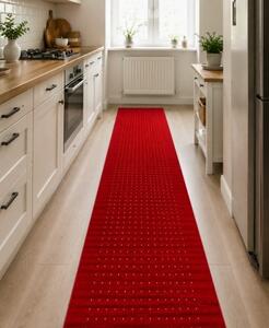 Traversa Antiderapanta Hol Bucatarie, Model Stanford Red Cream, Rosu 67 x 400