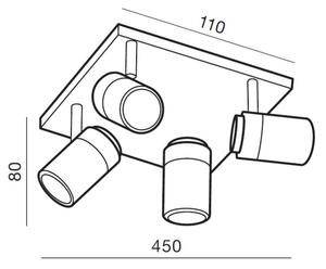 Azzardo AZ2557 - Lampă spot baie NOEMIE 4xGU10/35W/230V IP44