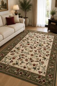 Covor Clasic Sufragerie, Model Lotos 15075 160, Crem Verde Dreptunghi, 200x300