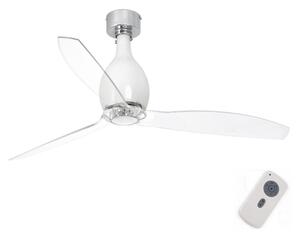 Ventilator de tavan FARO 32020 MINI ETERFAN alb/transparent d. 128 cm + telecomandă