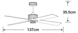 Ventilator LED de tavan Lucci air 213171 NEWPORT lemn/alb/bej + telecomandă