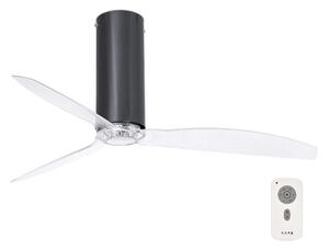 Ventilator de tavan FARO 32035 TUBE FAN negru/transparent d. 128 cm + telecomandă