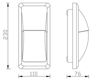Top Light AVILA B - Aplică perete exterior LED LED/12W/230V IP65