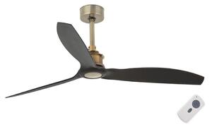 Ventilator de tavan FARO 33417 JUST FAN negru/auriu d. 128 cm + telecomandă