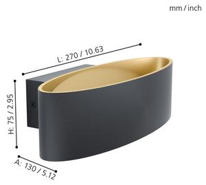 Eglo 98542 - Aplică perete LED MACCACARI LED/10W/230V