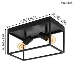 Eglo 98332 - Plafonieră SILENTINA 2xE27/40W/230V