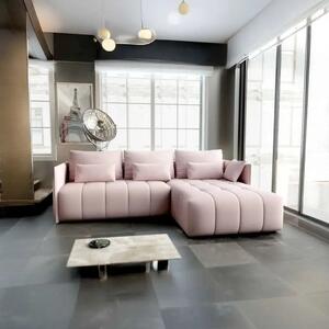 Colțar extensibil dumonde cu ladă de depozitare si sezut confortabil din spuma high-density, Malta Enjoy Flamingo II 235x185 cm